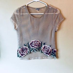 Flower detailed crop top